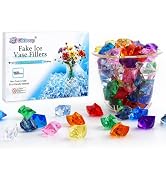 160 Pcs 10-Color Acrylic Fake Ice Cubes, Vase Filler Gems and Table Scatter | Large 0.9 x 0.7 x 0...