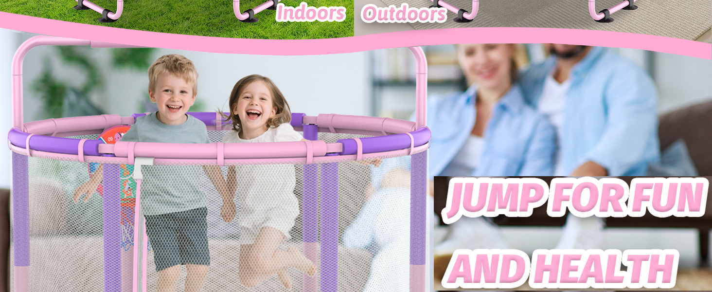 5ft Toddler Mini 6-in-1 Trampoline Indoor Outdoor