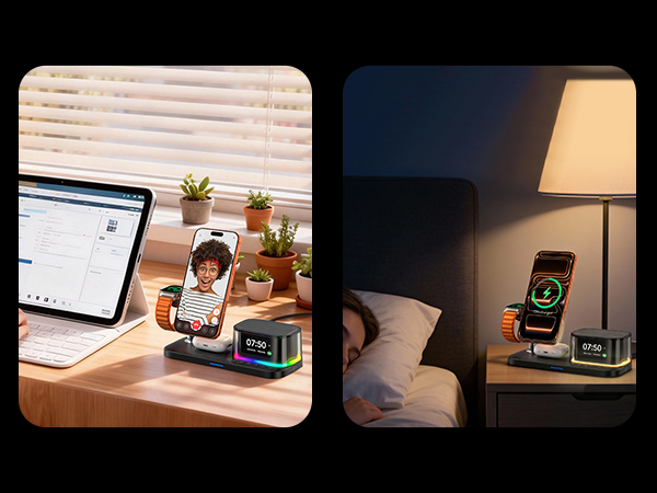 alarm clock with phone charger