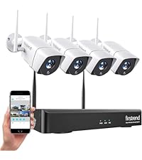 (2026 New) Firstrend WiFi Wireless Security Camera System, Wireless NVR System with 4pcs Security Bu...