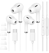 [Apple MFi Certified] USB C Headphones Wired, 2 Pack Type C Earphones/Earbuds with Mic &amp; Remote C...