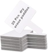 QTLCOHD 25 Pack 5 x 7 Inch Dry Erase Answer Paddle, Hand Held White Boards for Students, Mini Dou...
