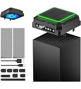 Cooling Fan Dust Proof with LED Modes, Adjustable Cooling System Compatible with Xbox Series X Co...