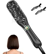 LANDOT Mini Hair Straightener Brush - Ionic Heated Straightening Brush for Frizz-Free &amp; Smooth St...