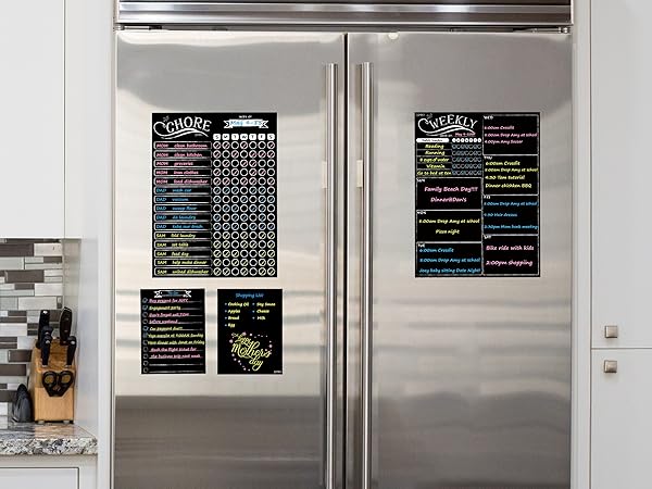 Magnetic Chalkboard Monthly Calendar - Reward Chore Chart Blackboard combo set