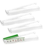 Jibrelxion 4 Pack 17.6 in Modern Mahjong Racks with Pushers, Clear Acrylic American Mahjong Tile ...