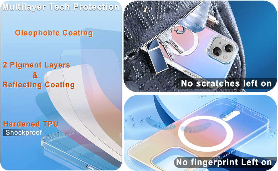 iphone 15 magsafe women girl case bling opal pearly shiny with 1 iPhone 15 screen protector