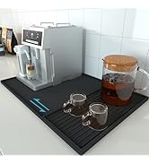 Silicone Coffee Mat with Raised Edges - Coffee Bar Mat for Countertops, Coffee Bar Accessories Fi...