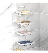 Moforoco Soap Dish Holder for Shower Wall, No Drilling, 304 Rustproof Stainless Steel, Soap Bar H...