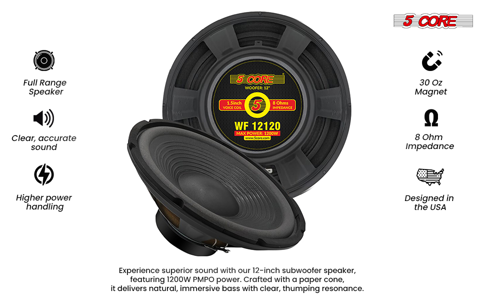 car woofer replacement audio subwoofer deep bass woofer speaker