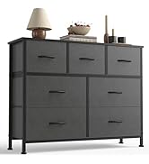 Sweetcrispy 7 Drawer Dresser with Fabric Bins Fabric Storage Tower Organizer for Bedroom Closet H...