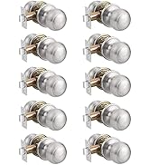 Probrico Hall and Closet Interior Door Knobs Handles Brushed Nickel Passage Door Knobs (10Pack)