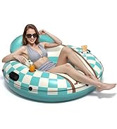 JOSEN River Floats for Adults Heavy Duty 350lb, XL River Tubes for Floating - 53" Large Pool Floa...