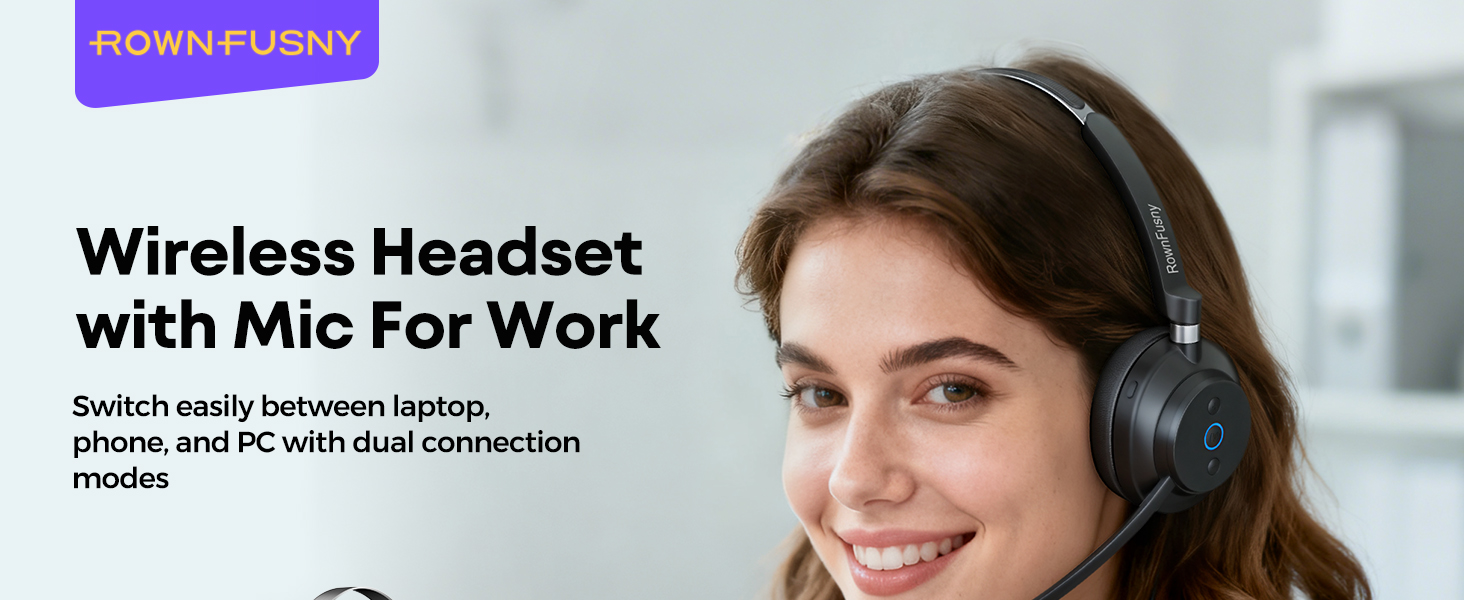 wireless headset with mic for work