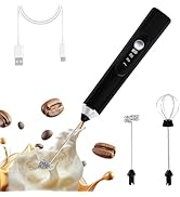 LUODIRGB Milk Frother Handheld, Rechargeable Frother Wand for Coffee, Electric Whisk with 2 Heads...