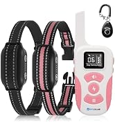 2 Dogs Bark Collar with Remote, 2-in-1 Bark and Shock Collar Combo, 3300Ft Dog Training Collar 2 ...