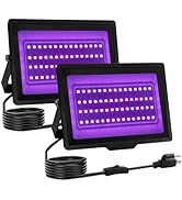 uwiner 2 Pack 40W LED Black Light IP66 Waterproof,Blacklight with Plug and Switch,Flood Light for...