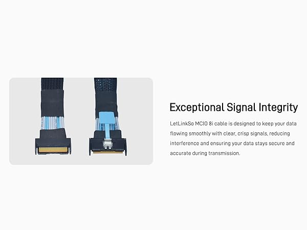 LetLinkSo Gen5 PCIe 5.0 MCIO 8i to MCIO x8 Extension Cable Straight Male SFF-TA-1016 74pin