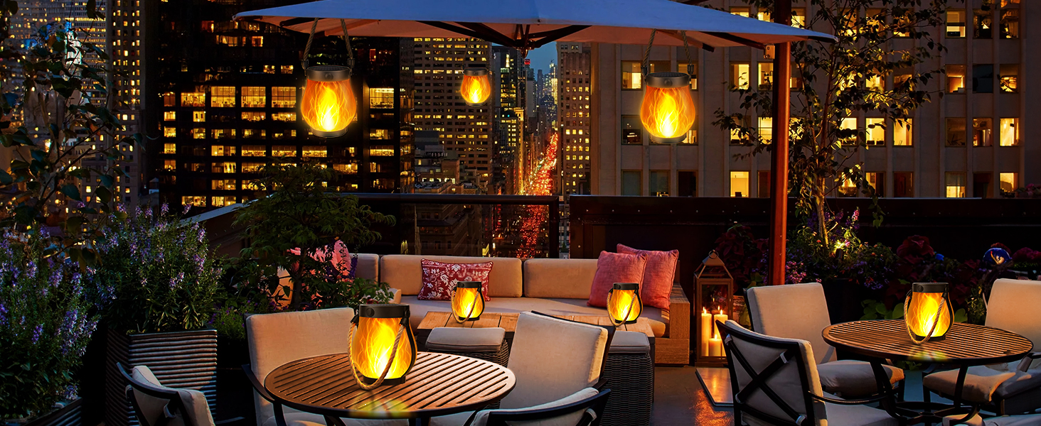 solar flame lantern lights