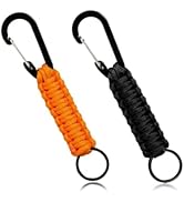 YCConcept 2 Pieces Carabiner Keychain Hook Paracord Keychain with Carabiner Heavy Duty Keychain L...