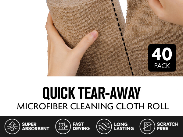 Fantasticlean Microfiber Cleaning Cloth Roll