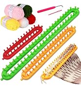 Coopay Plastic Knitting Loom &amp; Yarn Kit, Rectangular Knitting Loom Set | 3 Size Loom Knittings fo...