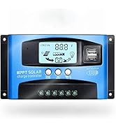SolaMr Solar Charge Controller 40AMP Solar Panel Battery Regulator 12V/24V Auto with LCD Display ...