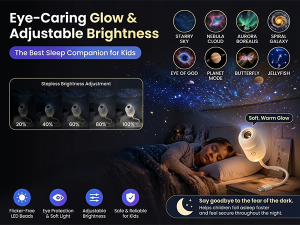 EYE-SAFE &amp;ADJUSTABLE BRIGHTNESS