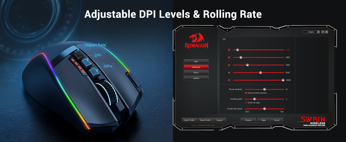 DPI adjustable