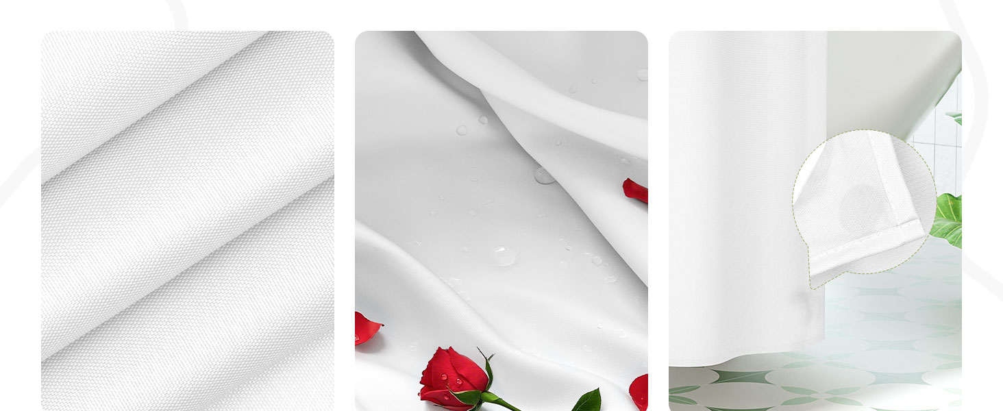 Amazer White Shower Liner Cloth Waterproof