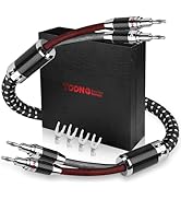 TODN HiFi Speaker Cable with Banana Plug and Spade Plug for Audiophile 7 AWG Silver-Plated O-C-C,...