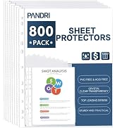 Sheet Protectors, PANDRI Clear Heavy Duty Plastic Page Protectors Shee (SheetProtectors-800Pack)