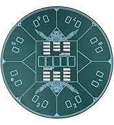 AQQA 47 Inch Round Poker Mat - Round Texas Hold'em Poker Mat - Non-Slip Foldable Table Mat - Texa...