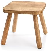 Youeon 12 Inch Square Solid Wooden Step Stool, Non-Slip One Step Stool for Adults, Holds up to 30...