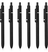 LINFANC 6 Pack Gel Pens, Black Ink Pens Fine Point Smooth Writing Pens Bulk, Soft Touch Cute Pens...