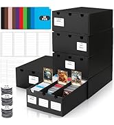 AOBOPLE Trading Card Storage Box,15000+ Cardboard Cards Organizer Box with 60 Card Dividers,Label...