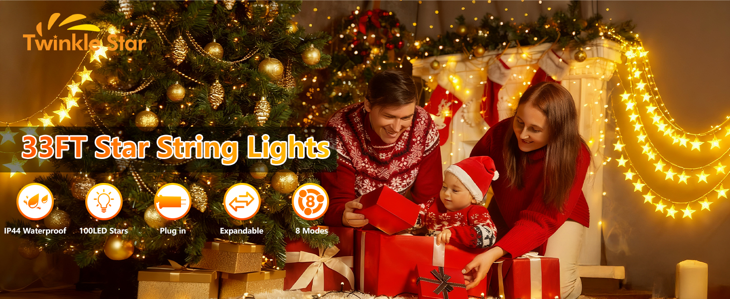 100 LED Star String Lights