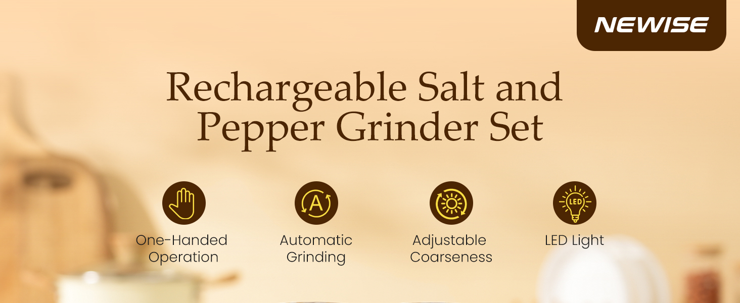 Electric Salt and Pepper Grinder Set