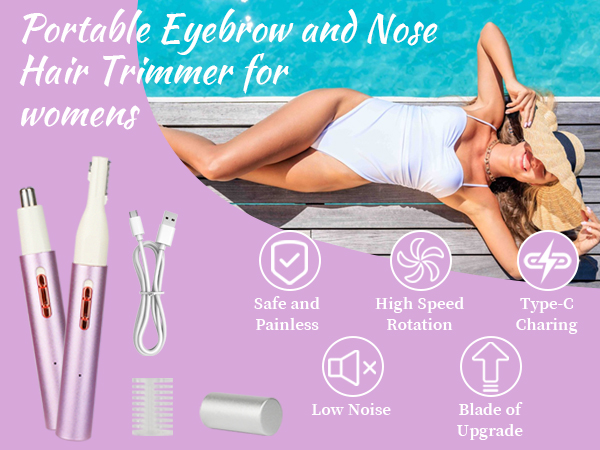 Nose &amp; Eyebrow Hair Trimmer for Women Men,Painless Rechargeable Ear &amp; Nose Hair Trimmer Clipper