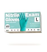 SUP Powder-Free Nitrile Gloves, 100 Count Food Safe Latex-Free Disposable Gloves for Medical Cook...