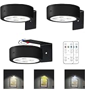 3Pcs Battery Operated Picture Light, Magnetic Painting Light with Remote, Dimmable Timer Art Disp...