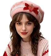 Strawberry Beret Hat for Girls Women French Beanie Adorable Strawberry Artist Cap Funny Cap for A...