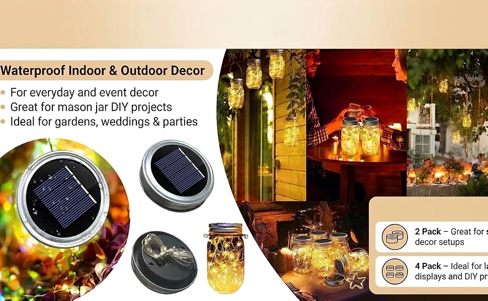 Solar Mason Jar Light Lids