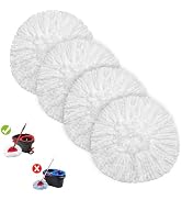 Hakfhsd 4 Pack Spin Mop Replacement Heads for EasyWring 1-Tank System, Microfiber Spin Mop Refill...