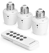 SURAIELEC Remote Control Light Socket, E26 E27 Bulb Base, 100FT Range, Wireless Light Bulb Socket...