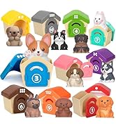 Learning Toys for Toddlers 1 2 3 Year Old Toddlers, 20Pcs Puppy Finger Puppets for Kids, Montesso...
