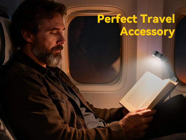 Portable reading lamp, perfect travel accessory for reading anywhere