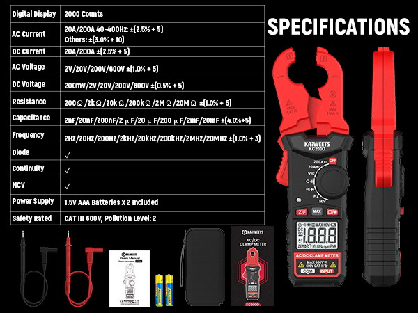 Technical specifications panel with red and black color scheme showing detailed product parameters and measurements.
