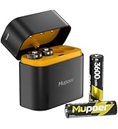 Mupoer Rechargeable AA Batteries with Box,3600mWh AA Lithium Batteries 4 Count 1.5V,Double A Batt...