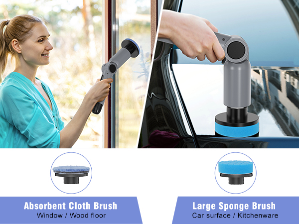Electric Spin Scrubber, [IPX8 Waterproof ] [50KG Torque]- Gray